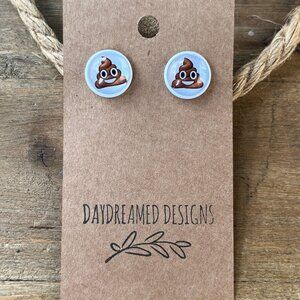 Poop emoji stud earrings